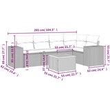  6-dijelni set vrtnih sofa s jastucima crni od poliratana | shoptok.hr