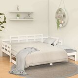  Izvlečna dnevna postelja bela trdna borovina 2x(90x190) cm, (20723983) | Shoptok.si