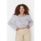 Trendyol Curve Gray Collar Ruffle Detailed Woven Blouse | Shoptok.si