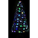  Božićno drvce s LED pahuljama crno 120 cm od optičkih vlakana | shoptok.hr