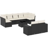  10-dijelni set vrtnih sofa s jastucima crni od poliratana | shoptok.hr