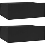 The Living Store Stenske nočne omarice 2 kosa črne 40x30x15 cm inženirski les - Stenska Nočna Omarica, (21421081) | Shoptok.si