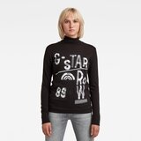 G-star Top - 89 mock slim l\s black | Shoptok.si