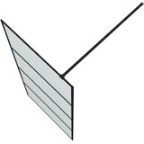 Pregrada za tuš crna 90 x 195 cm s mutnim staklom ESG | Eponuda.com