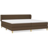  Krevet s oprugama i madracem tamnosmeđi 200x200 cm od tkanine | shoptok.hr