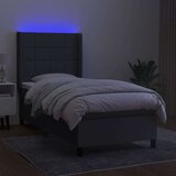  Box spring postelja z vzmetnico LED temno siva 80x200 cm blago, (20789243) | Shoptok.si