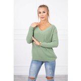  Sweater with V neckline dark mint | shoptok.hr
