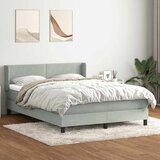  s oprugama i madracem svjetlosivi 160x210 cm baršunasti | shoptok.hr