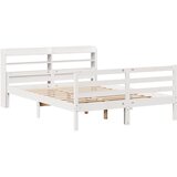 Okvir za krevet s uzglavljem bijeli 135 x 190 cm od borovine | shoptok.hr