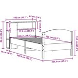 vidaXL Knjižna postelja brez vzmetnice bela 100x200 cm trdna borovina | Shoptok.si