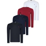 Dewberry QUADRUPLE SET T8587 V-NECK MEN'S SWEATSHIRT-BLACK-NAVY-WHITE-BURGUNDY Cijene