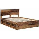  Krevetna konstrukcija s uzglavljem Staro drvo 135 x 190 cm | shoptok.hr