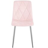 Libra stolica - svijetlo ružičasti baršun / kromirane noge x 2 | shoptok.hr