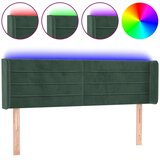 vidaXL LED posteljno vzglavje temno zeleno 147x16x78/88 cm žamet, (20951942) | Shoptok.si