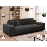 Ropez Temno siva raztegljiva/s prostorom za shranjevanje sedežna garnitura iz rebrastega žameta 260 cm Justin – | Shoptok.si
