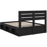  Konstrukcija postelje Črna 150 x 200 cm Masivno borovo les, (5000103288) | Shoptok.si