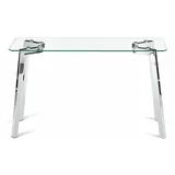 Tomasucci Stranska mizica s stekleno mizno ploščo v srebrni barvi 40x125 cm –