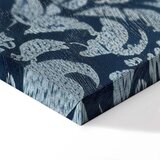  Slika - Retro Ornament Decorative Motif in Worn Blues 90x60 Premium Print | shoptok.hr
