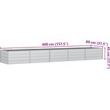  Povišena vrtna gredica 400 x 80 x 45 cm pocinčani čelik srebrna | shoptok.hr