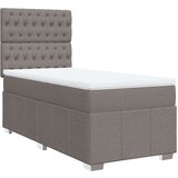 vidaXL Box spring postelja z vzmetnico taupe 90x200 cm blago | Shoptok.si