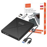 Zenwire SY885 4v1 zunanji prenosni DVD/CD RW pogon z USB 3.0 in USB-C, USB hub (2x) in SD/microSD čitalnikom, (5000195807) | Shoptok.si
