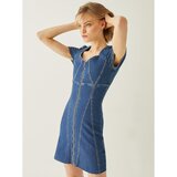 TALLY WEiJL Blue Denim Dress with Zipper - Women