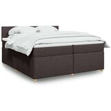vidaXL Box spring postelja z vzmetnico temno rjav 200x200 cm blago, (21305699) | Shoptok.si