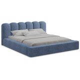 Makamii Plavi tapecirani bračni krevet s prostorom za odlaganje s podnicom 180x200 cm Mano – | shoptok.hr