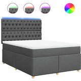 Maison Chic Box spring postelja - Vzmetna postelja z vzmetnico temno siva 140x200 cm blago SL10910, (21901951) | Shoptok.si