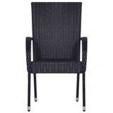  3-dijelni vrtni blagovaonski set crni | shoptok.hr