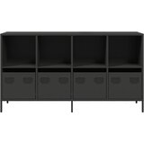  Komoda crna 135x39x73,5 cm hladno valjani čelik | shoptok.hr