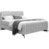 MID.YOU POSTELJA Z VZMETNICO 140 cm x 200 cm , les, tekstil, leseni material svetlo siva | Shoptok.si