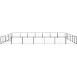vidaXL kavez za pse crni 49 m² čelični | shoptok.hr
