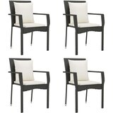  5-dijelni vrtni blagovaonski set s jastucima od poliratana crni | shoptok.hr