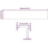  Okenske police 2 kosa temno rjava 80x15x2 cm trdna hrastovina | Shoptok.si