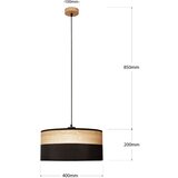  Visilica na sajli ALBA 1xE27/15W/230V, prečnik 40 cm, crna/braon | Eponuda.com
