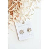 Kesi Floral earrings with zircons, gold
