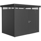 BIOHORT HighLine Spremište H2 (Metalik tamnosivo, Jedna vrata, Vanjska širina uklj. krovni prevjes: 275 cm, Vanjska dubina uklj. krovni prevjes: 195 cm, Čelik) | shoptok.hr