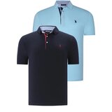 Dewberry DUAL SET T8582 MENS T-SHIRT-NAVY BLUE-CYAN | shoptok.hr