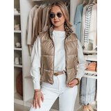 DStreet Krótka kamizelka damska dwustronna CHIPUFF kamelowa | Shoptok.si