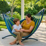 GARDEN Hammock with Frame for Two People, Green and Blue, 200x120 | shoptok.hr