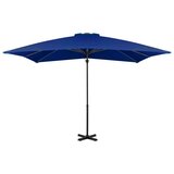  Vrtni senčnik z aluminijastim drogom sinje moder 250x250 cm | Shoptok.si