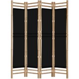  Sklopiva sobna pregrada s 4 panela 160 cm od bambusa i platna | shoptok.hr