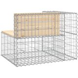  Vrtna klupa s gabionskim dizajnom 92 x 71 x 65,5 cm od borovine | shoptok.hr