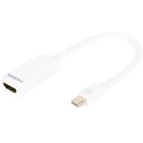Digitus HDMI Adapter [1x Muški konektor Mini DisplayPort - 1x Ženski konektor HDMI] Bijela Okrugli, dvostruko zaštićen, Podržava HDMI Di Cijene