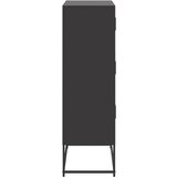  Komoda crna 68,5 x 38,5 x 123,5 cm čelična | Eponuda.com