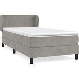  Box spring krevet s madracem svjetlosivi 90x190 cm baršunasti | shoptok.hr