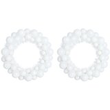 vidaXL Božični venci z kroglicami 2 pcs Bela 33 x 33 x 7 cm Polistiren, (5000075132) | Shoptok.si