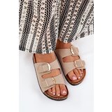 Boto Women Sandals On Cork Platform With Golden Buckles Beige Lisavionea | Shoptok.si