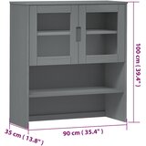  Gornji element za komodu MOLDE sivi 90x35x100 cm od borovine | Eponuda.ba